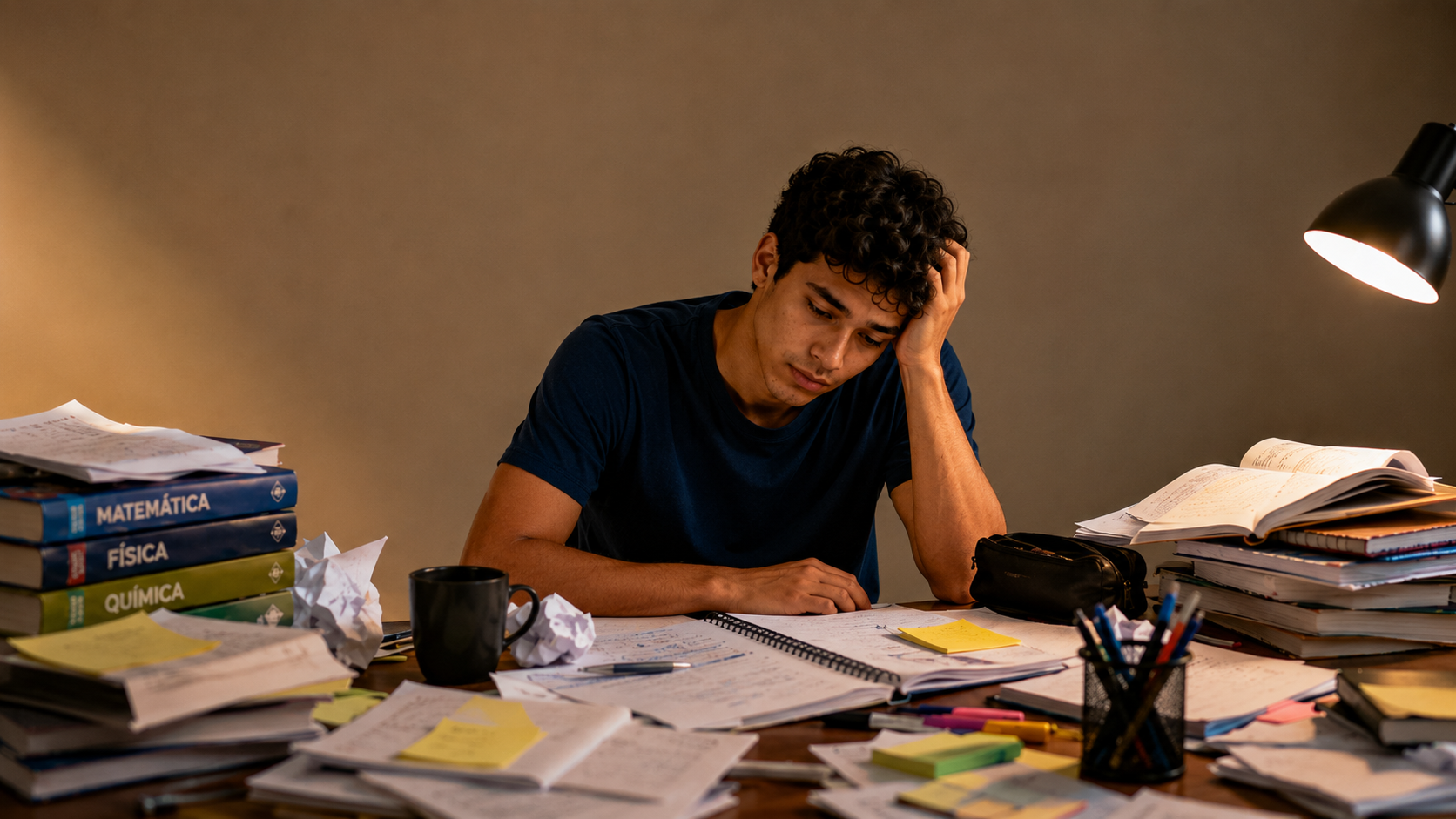 Jovem desmotivado diante dos estudos